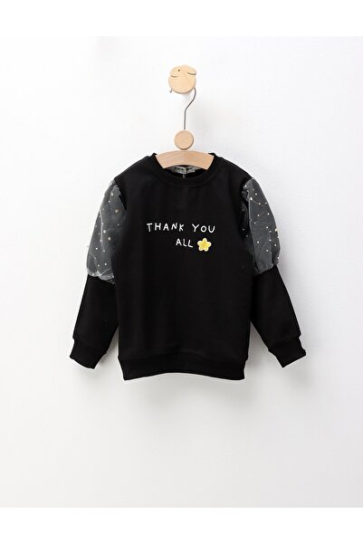 MiniKids Bluza Thank You All, negru