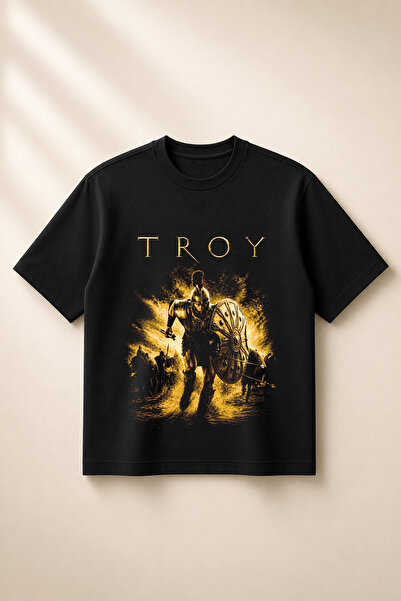 SVART WEAR Troy Printed Oversize Boxy Cut Unisex 100% Cotton Tshirt (190 Gsm)