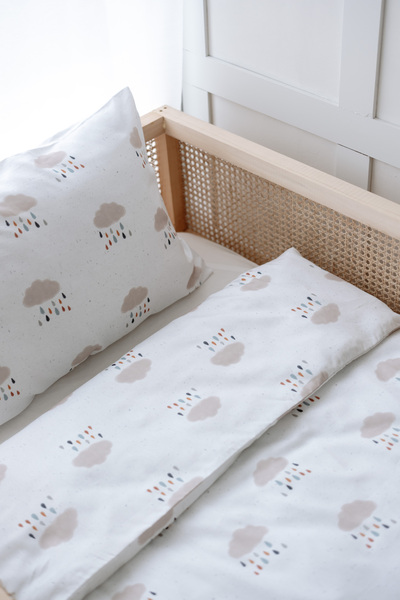 NOU Rain Cloudy Sheets Montessori Bedding Set (100X200 - 35X45 - 90X190) - Ra...
