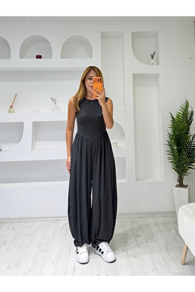 İrka Moda Ribana Kalın Askılı Şalvar Tulum
