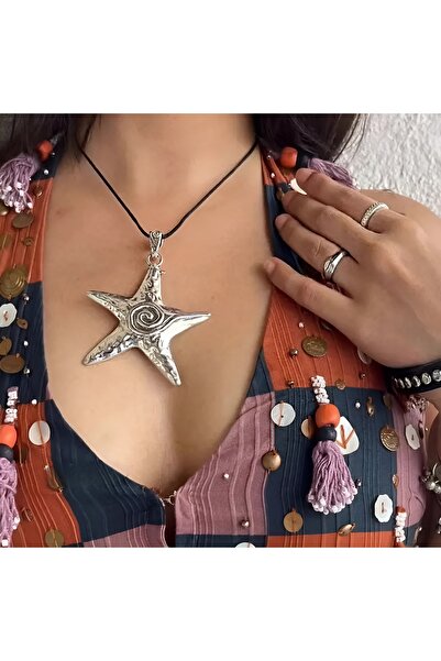 KİRAZ ÇİÇEĞİ JEWELRY KORE TARZI AYARLANABİLİR RETRO YILDIZ KOLYE