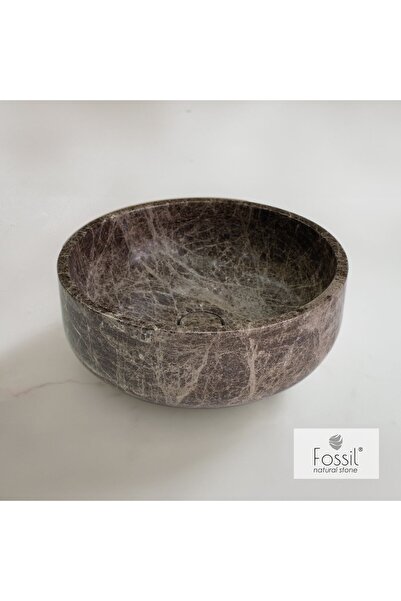 Fossil Thalo Επιτραπέζιος Μαρμάρινος Νιπτήρας Ø39εκ Emperador Dark
