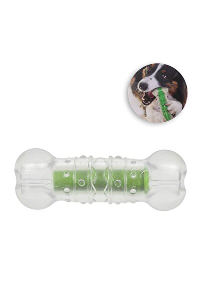 OEM Jucărie Câine Os Verde cu Sunet de Sticla 16 cm