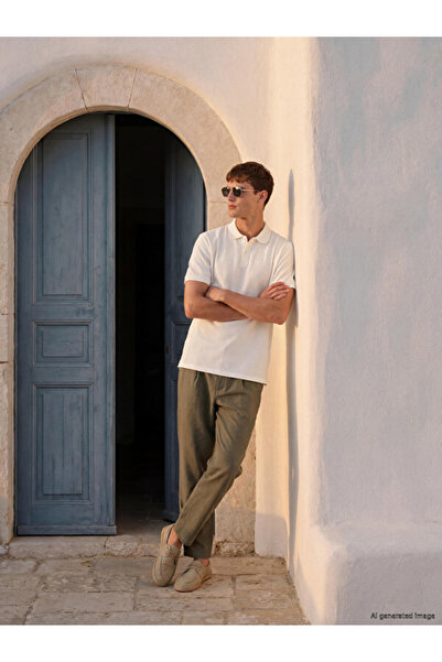 LC Waikiki Shining Store's Glowing Choices Standard Fit Linen Blend Men's Tro...