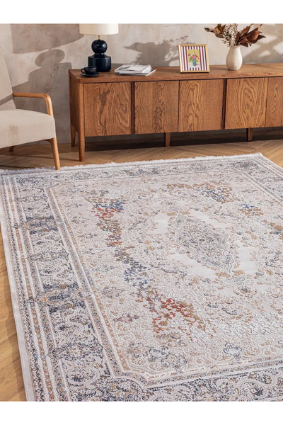 Tuğra Halı İnci IN05 Klasik Çok Renkli Viskon Akrilik Salon Halısı 160x230 cm