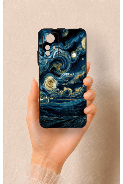 Vip Case Redmi Note 12S Uyumlu Yıldızlı Gece Desenli Silikon Kılıf