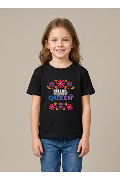 Babyqlo Girls Chaos Queen Black T-Shirt