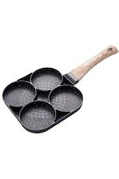 OEM Tigaie pentru ouă și burgeri, 4 compartimente, aluminiu, gri, 17x17cm