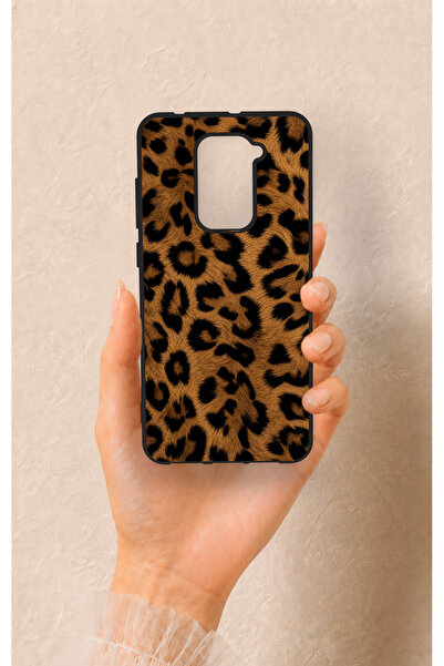 Vip Case Redmi Note 9 Uyumlu Koyu Leopar Deri Desenli Silikon Kılıf
