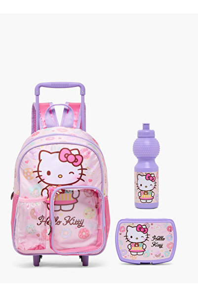 SANRIO 3-Piece Trolley Bag Set for Girls 13+ Years with Lunch Box and Water B...