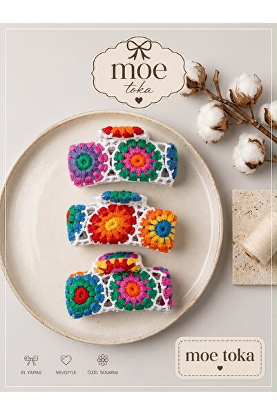 Mevohome Papatya Motifli El Örme Pamuklu Dantel Karışık Renk 11 Cm Bohem Mand...