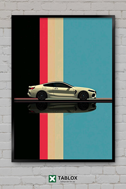TABLOX Bmw M8 Sport Car Racing Cadru estetic cu aspect decorativ MDF pentru masă