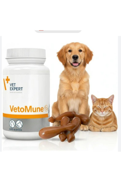 vet expert Vetomune 60 Kapsül - Kedi ve Köpek Vücut Direnci & Beta Glukan Des...