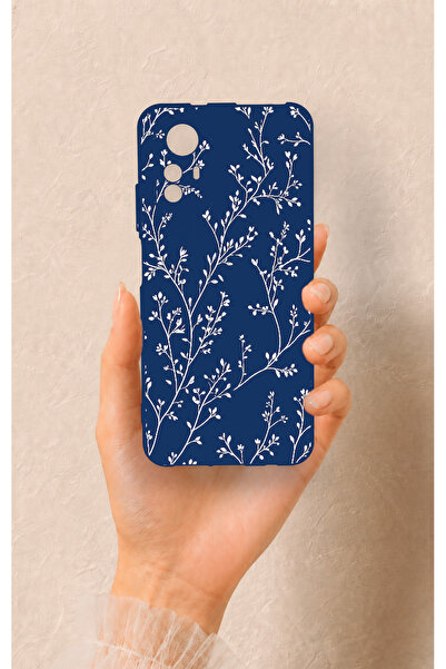 Vip Case Redmi Note 12S Uyumlu İnce Yaprak Dalı Desenli Silikon Kılıf
