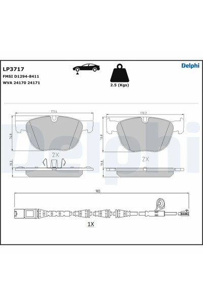 DELPHİ Set Placute Frana Frana Disc Bmw X5/X6 2008-2018