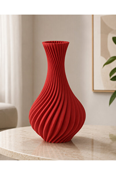 Genel Markalar modern spiral dekoratif 3D vazo 25 cm şık tasarım , çok renk s...