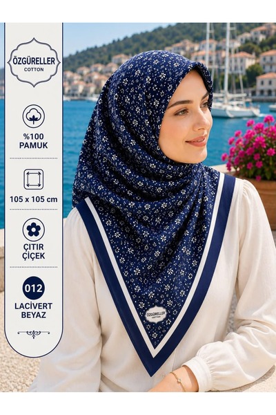 ÖZGÜRELLER 105x105 Çıtır Çiçek Desen %100 Pamuk Tülbent