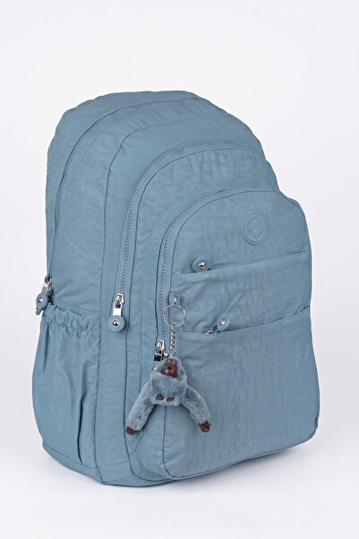 nacar çarşı Unisex Turquoise Waterproof Crinkle Fabric Backpack School Bag Tr...