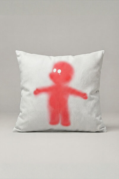 Generic Brand Blurred Red Figure Patterned Cushion Cover 288 – Red Mystery De...