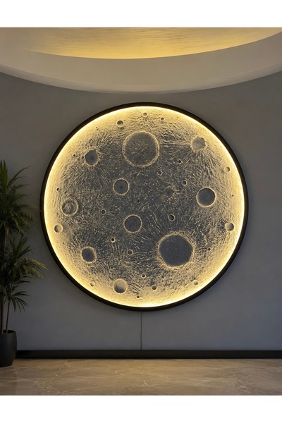 Genel Markalar 100 Cm LED Ay Tablo Gün Işığı LED Aydınlatmalı Modern Dekorati...