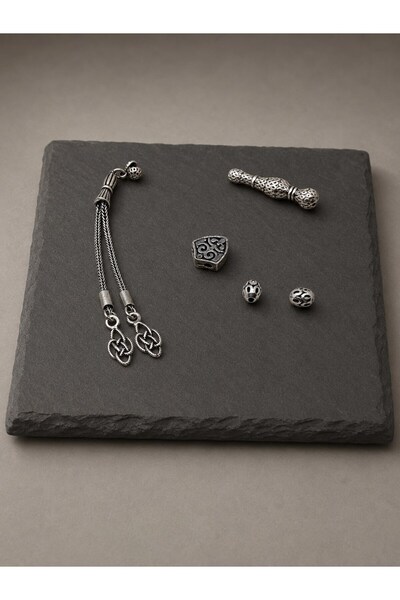 Yasamtohumu Silver Prayer Beads Making Set 925 Sterling/Pcs (62512)