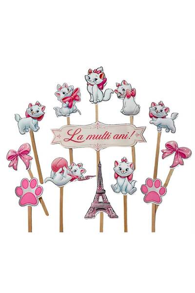 DecoParty Set de decorațiuni pentru tort – Tematică Marie, 13 piese, Carton, ...