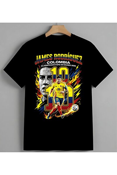 James Rodriguez Futbolcu Unisex Erkek Kadın Oversize Tişört Siyah