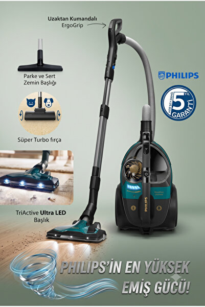 Philips Marathon Ultimate 899 W Turbo Başlıklı Toz Torbasız Elektrikli Süpürg...