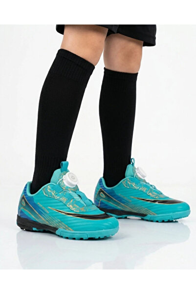 Ay Ayakkabım Laliga 620 Kids Turquoise-Black (28-35) Astroturf Football Shoes