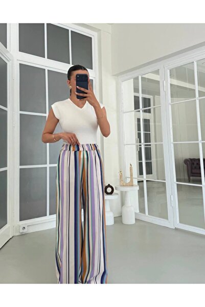 LİNDALİNA TEKSTİL Pantalone sa prugama i elastičnim strukom
