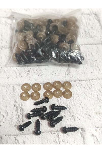 HOBİKİDS 6 mm Amigurumi Screw Eyes, 50 Pairs (100 Pcs)