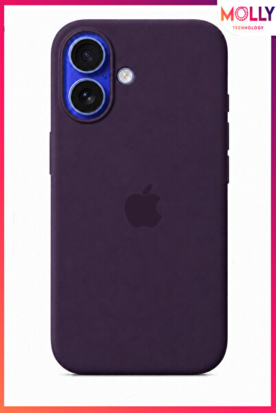 Molly iPhone 17 İçin Derin Mor Lansman İçi Kadife Mat Silikon Kılıf