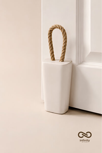 Infinity Art Studio Mineral Concrete Door Stopper with Rope Handle Decorative...