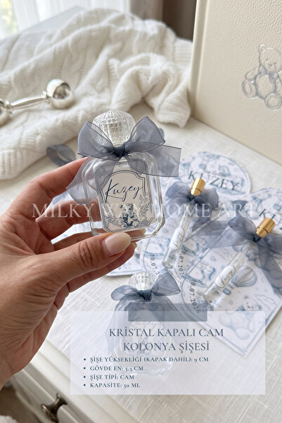 Milky Way Home Art Kişiye Özel İsimli Yeni Doğan Bebek Hediyeliği 50 ml Cam K...