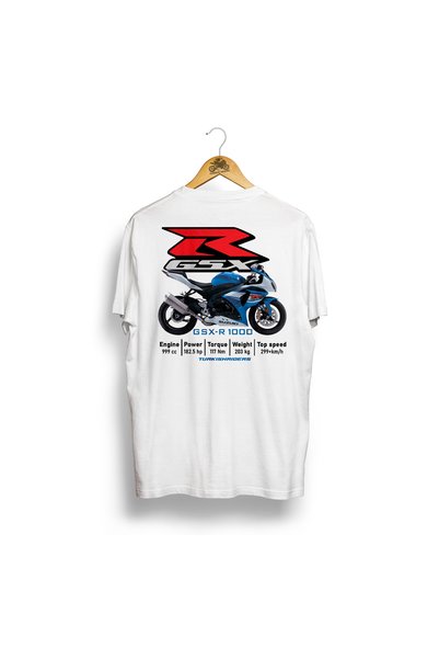 Turkish Riders Gsx-R 1000 "2010 L1 / 100% Cotton 24/1 Fabric Premium Black and White Tshirt