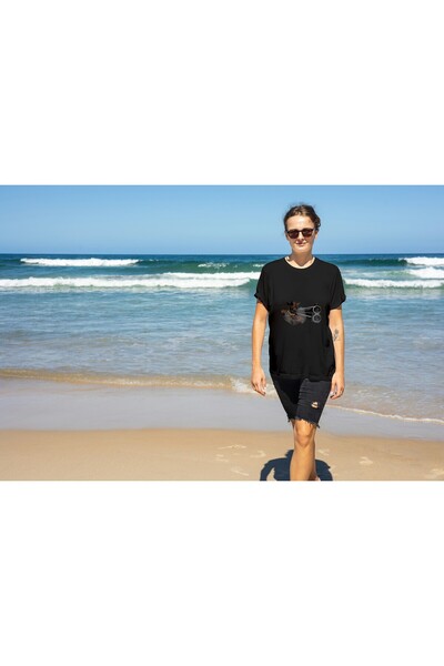 Inscriptie Tricou Unisex Bumbac Premium Casual " Cowboy with gun "