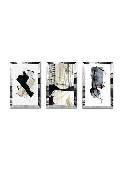 OEM Set Wallxpert de 3 panouri decorative din MDF/plexiglas, 3x50x70 cm, ramă...