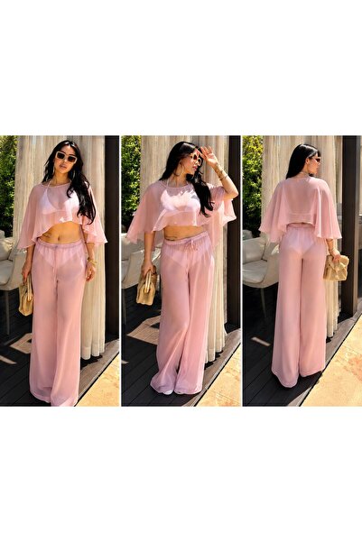Alâ Butik Official Şifon Pareo Takım – Bikini Üstü Plaj Takımı 2’li Kimono Pa...