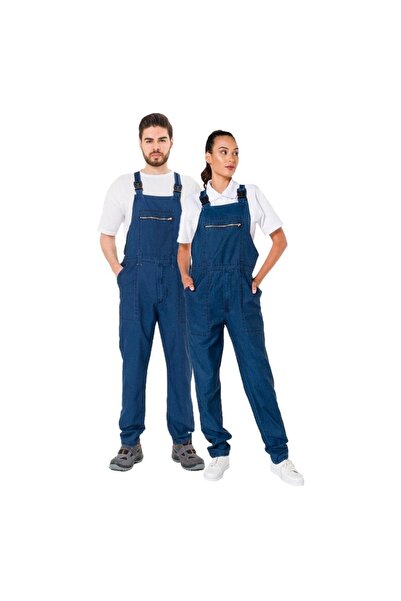 ayışığı Yazlık Kot Bahçıvan İş Tulumu - Çok Renkli | %100 Pamuk Denim, 5 Cepl...