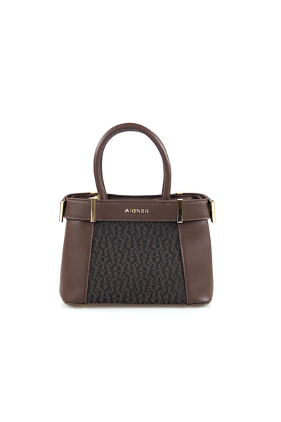 Aigner حقيبة يد نسائية كلاسيكية جديدة من AG بتصميم مونوغرام - حقيبة حمل عصرية...