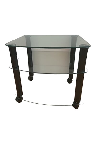 OEM Măsuță de cafea, Negru, Sticlă securizată, 60 x 55 x 45 cm