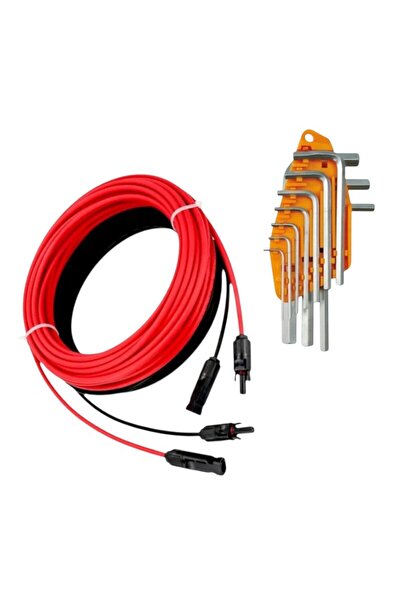 Universal Cablu solar,sectiune 4 mmp,rosu/negru,mufe MC4, 2x2 m / Set 10 chei...
