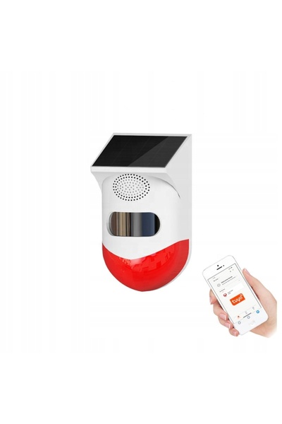 tuyama Alarmă solară Sirenă alimentată solar Senzor PIR de 120dB Tuya Smart p...