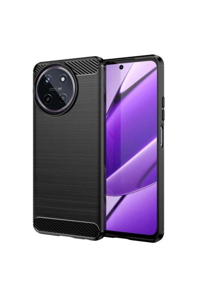 Techsuit Husă pentru Realme 11, Silicon Carbon, negru - negru