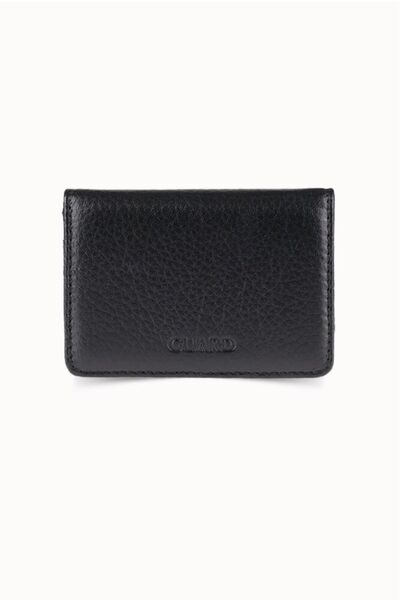 Çıkrık Guard Magnetic Small Size Black Leather Card Holder/Business Card Holder