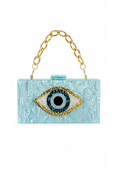 GZ GAIBAG Eye Kadın Mavi Zincir Askılı Hardcase Çanta