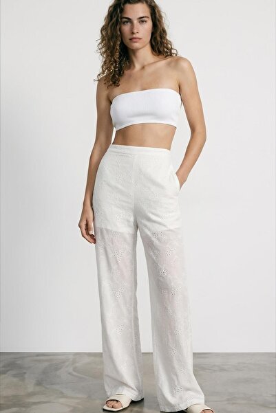 Quzu 26Ypnt02297 Women's Patterned Straight Trousers