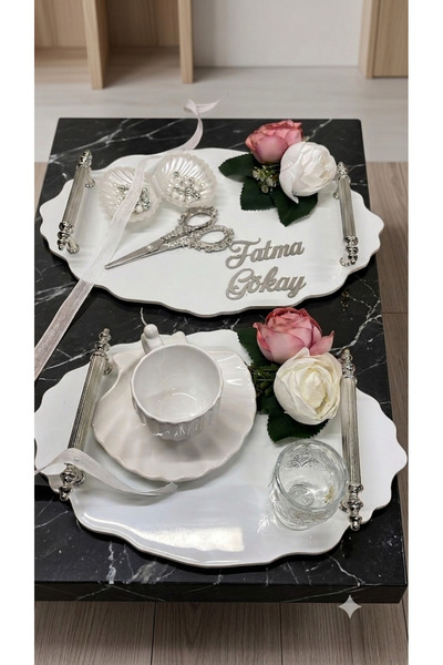 Cyz Home Oval Promise Engagement Tray Girl Proposal Tray Groom Coffee Tray