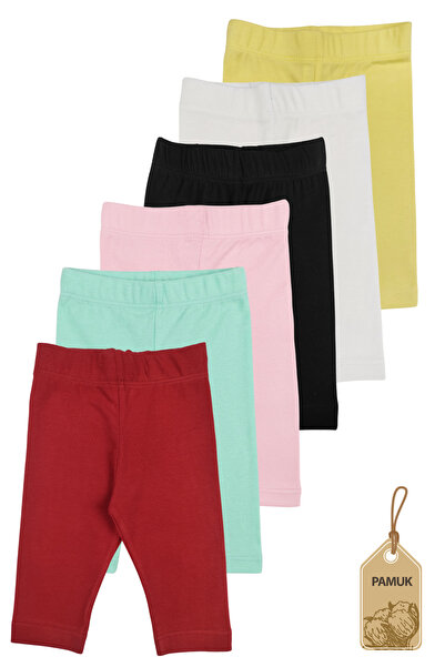 Difa Baby Tights - Set of 6 Plain Basic Lycra Seasonal Cotton Anti-Sweat Long...