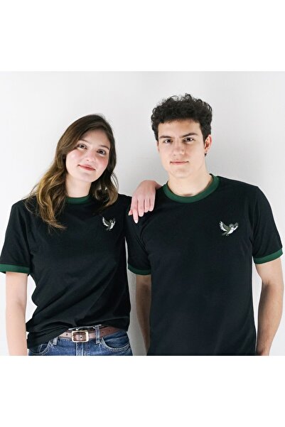 Yuvaya Doğru Kırlangıç, Unisex Tişört, Siyah